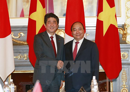 Thủ tướng Nguyễn Xuân Phúc và Thủ tướng Nhật Bản Shinzo Abe.